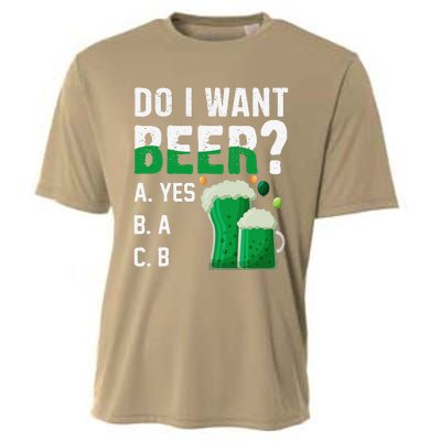 Do I Want A Beer Drinking Saint St Patricks Day Cooling Performance Crew T-Shirt