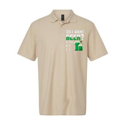 Do I Want A Beer Drinking Saint St Patricks Day Softstyle Adult Sport Polo