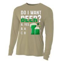 Do I Want A Beer Drinking Saint St Patricks Day Cooling Performance Long Sleeve Crew