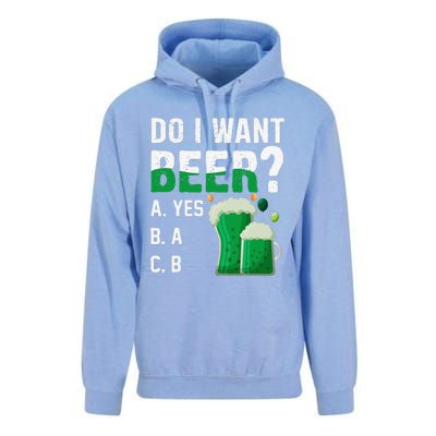 Do I Want A Beer Drinking Saint St Patricks Day Unisex Surf Hoodie