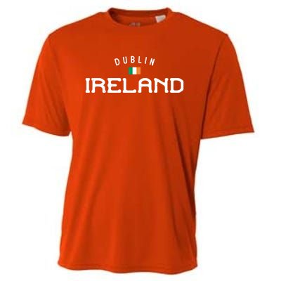 Dublin Ireland With Distressed Irish Flag Design Gift Cooling Performance Crew T-Shirt