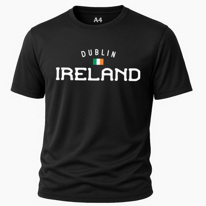 Dublin Ireland With Distressed Irish Flag Design Gift Cooling Performance Crew T-Shirt
