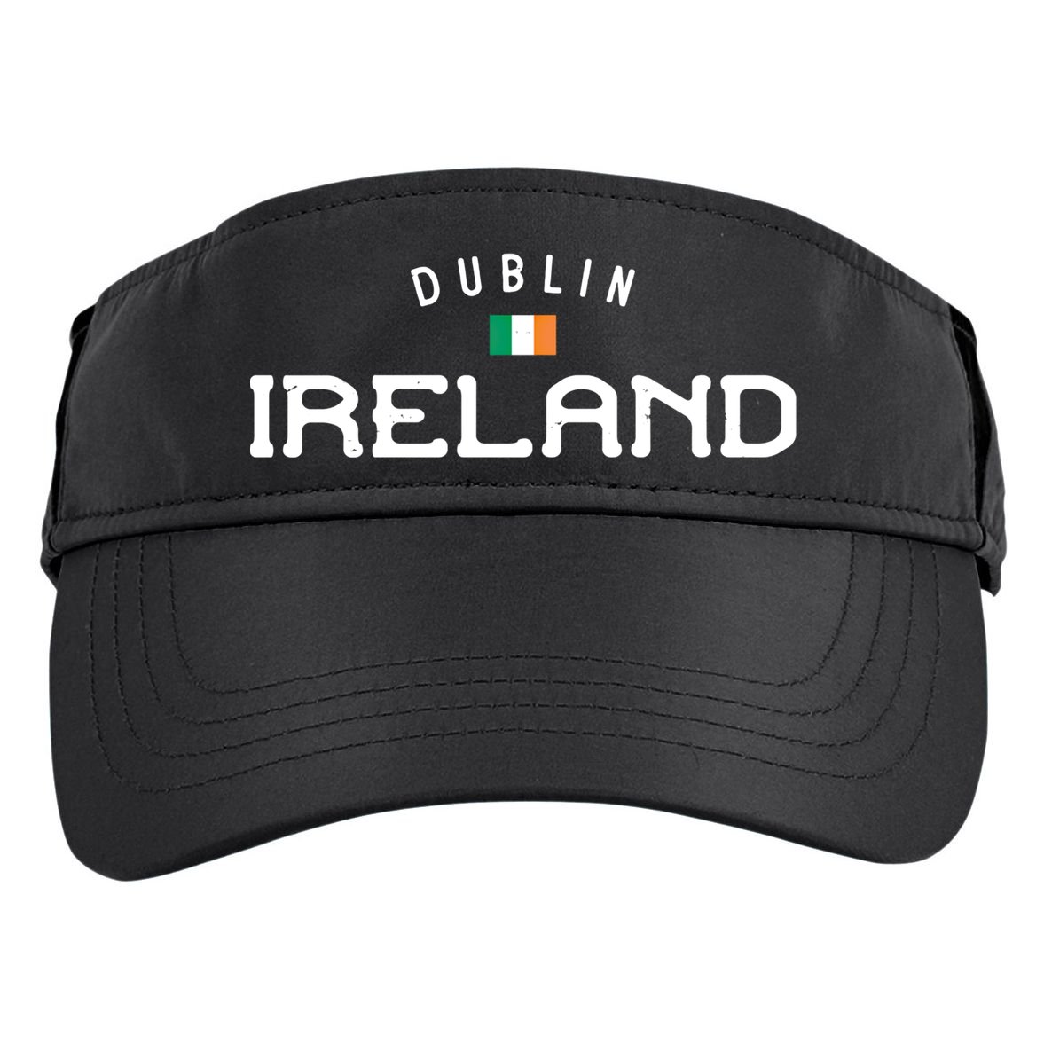 Dublin Ireland With Distressed Irish Flag Design Gift Adult Drive Performance Visor