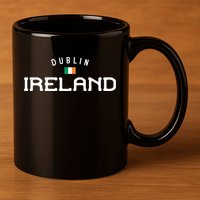 Dublin Ireland With Distressed Irish Flag Design Gift 11oz C Handle Ceramic Mug