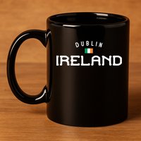 Dublin Ireland With Distressed Irish Flag Design Gift 11oz C Handle Ceramic Mug