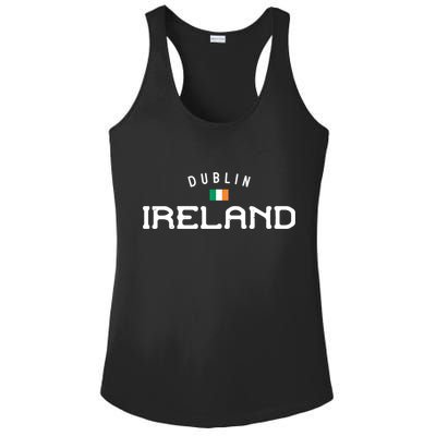 Dublin Ireland With Distressed Irish Flag Design Gift Ladies PosiCharge Competitor Racerback Tank