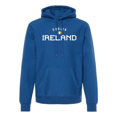 Dublin Ireland With Distressed Irish Flag Design Gift Premium Hoodie