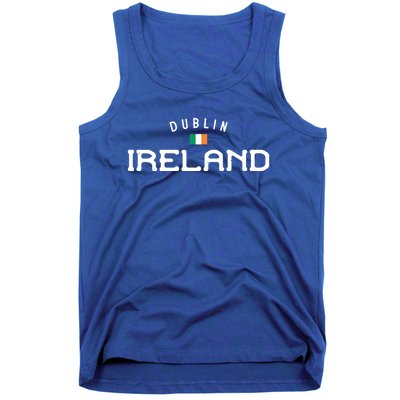 Dublin Ireland With Distressed Irish Flag Design Gift Tank Top