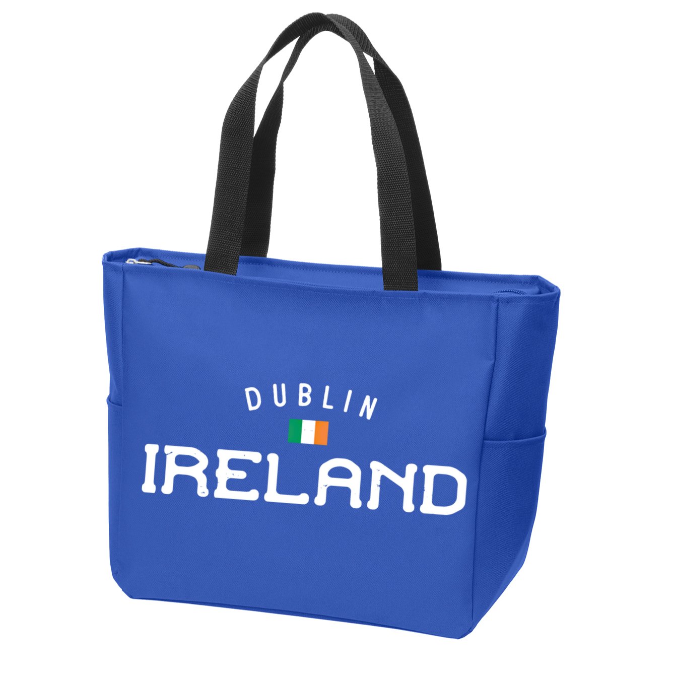 Dublin Ireland With Distressed Irish Flag Design Gift Zip Tote Bag