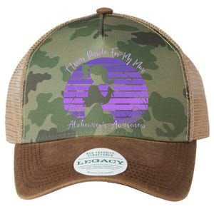 Dandelion I Wear Purple For My Mom Alzheimers Awareness Legacy Tie Dye Trucker Hat