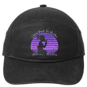 Dandelion I Wear Purple For My Mom Alzheimers Awareness 7-Panel Snapback Hat