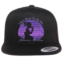 Dandelion I Wear Purple For My Mom Alzheimers Awareness Flat Bill Trucker Hat