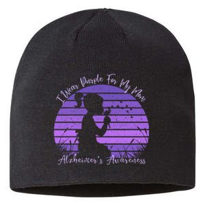 Dandelion I Wear Purple For My Mom Alzheimers Awareness Sustainable Beanie