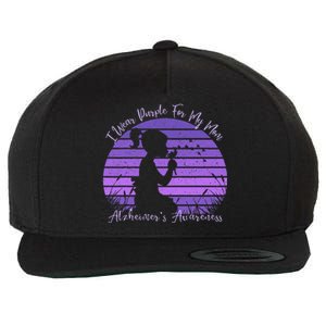 Dandelion I Wear Purple For My Mom Alzheimers Awareness Wool Snapback Cap