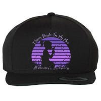 Dandelion I Wear Purple For My Mom Alzheimers Awareness Wool Snapback Cap