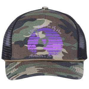 Dandelion I Wear Purple For My Mom Alzheimers Awareness Retro Rope Trucker Hat Cap