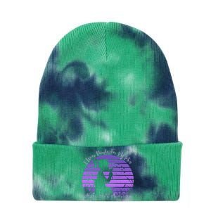 Dandelion I Wear Purple For My Mom Alzheimers Awareness Tie Dye 12in Knit Beanie