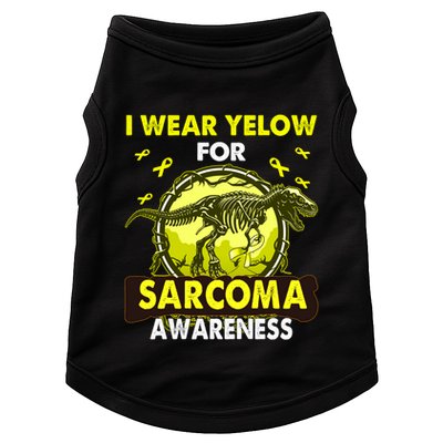 Dinosaur I Wear Yellow For Sarcoma Awareness Gift Doggie Tank