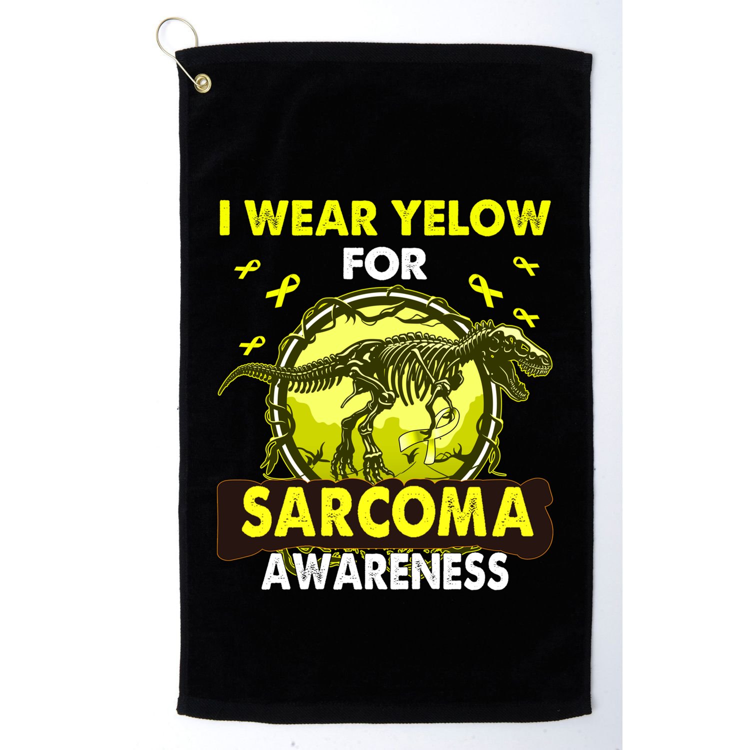 Dinosaur I Wear Yellow For Sarcoma Awareness Gift Golf Towel