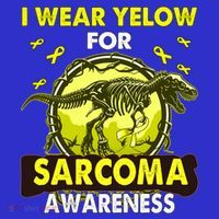 Dinosaur I Wear Yellow For Sarcoma Awareness Gift T-Shirt