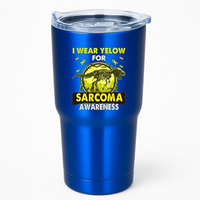Dinosaur I Wear Yellow For Sarcoma Awareness Gift Tumbler