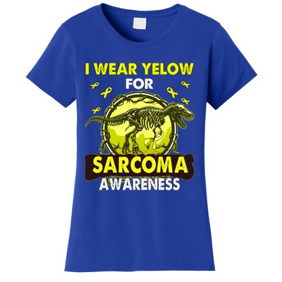 Dinosaur I Wear Yellow For Sarcoma Awareness Gift Women's T-Shirt