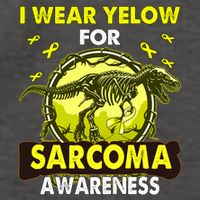 Dinosaur I Wear Yellow For Sarcoma Awareness Gift Vector Backpack