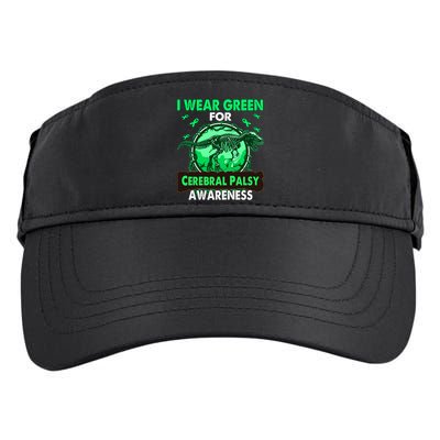 Dinosaur I Wear Green For Cerebral Palsy Awareness Gift Adult Drive Performance Visor