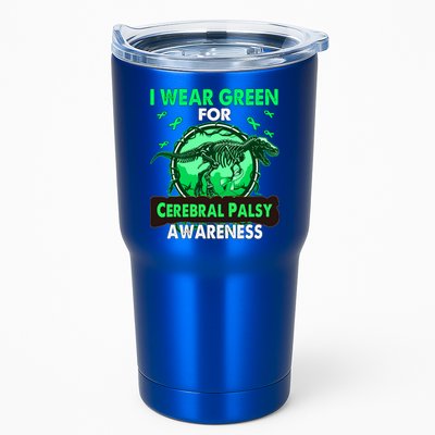 Dinosaur I Wear Green For Cerebral Palsy Awareness Gift Tumbler