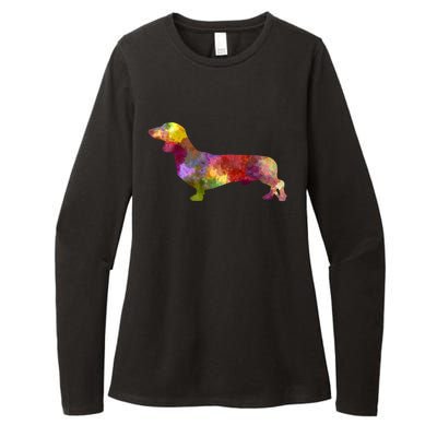 Dachshund In Watercolor Womens CVC Long Sleeve Shirt