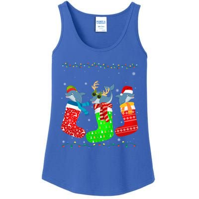 Dolphin In Xmas Socks Funny Holiday Ugly Sweater Christmas Meaningful Gift Ladies Essential Tank