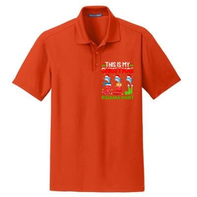 Dolphin In Xmas Socks This Is My Dolphin Christmas Pajama Funny Gift Dry Zone Grid Polo