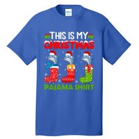 Dolphin In Xmas Socks This Is My Dolphin Christmas Pajama Funny Gift Tall T-Shirt