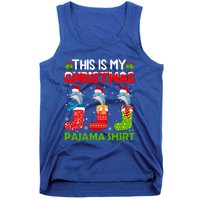 Dolphin In Xmas Socks This Is My Dolphin Christmas Pajama Funny Gift Tank Top