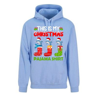 Dolphin In Xmas Socks This Is My Dolphin Christmas Pajama Funny Gift Unisex Surf Hoodie