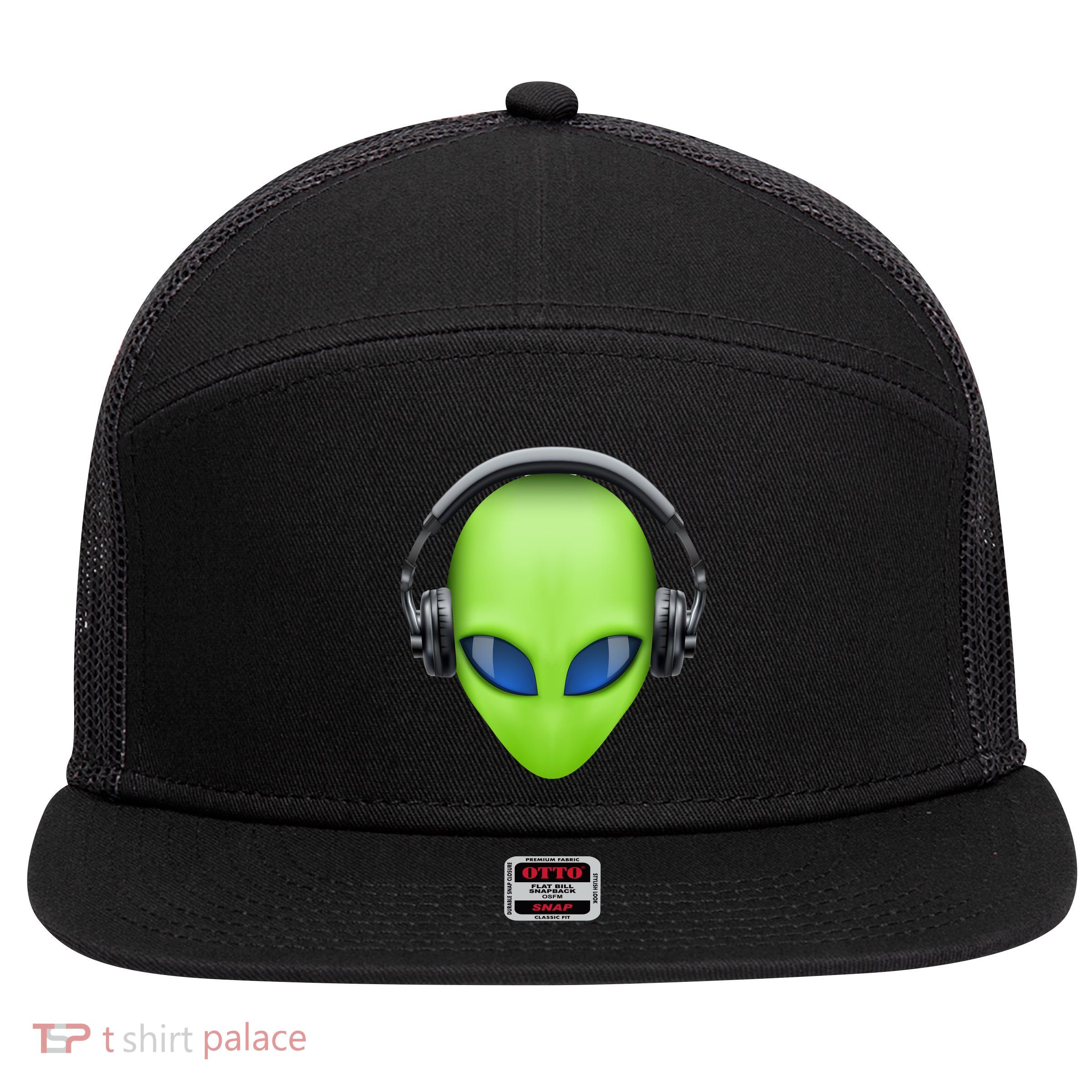 DJ Alien Headphones 7 Panel Mesh Trucker Snapback Hat