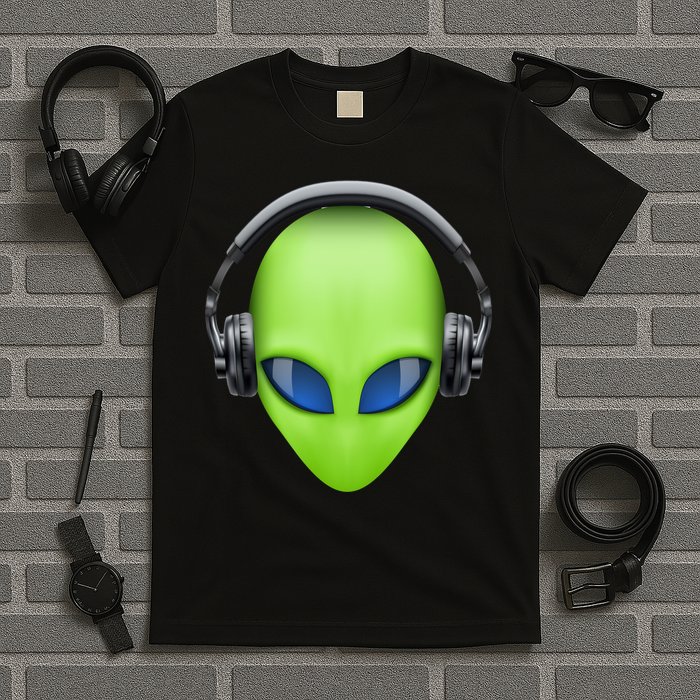 DJ Alien Headphones T-Shirt