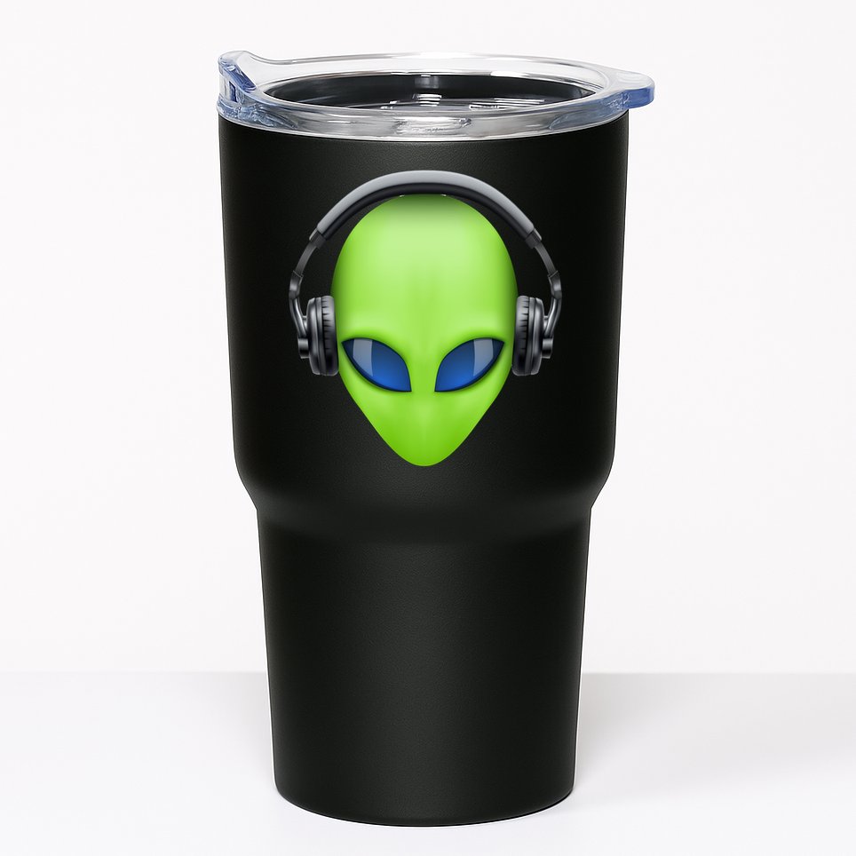 DJ Alien Headphones Tumbler