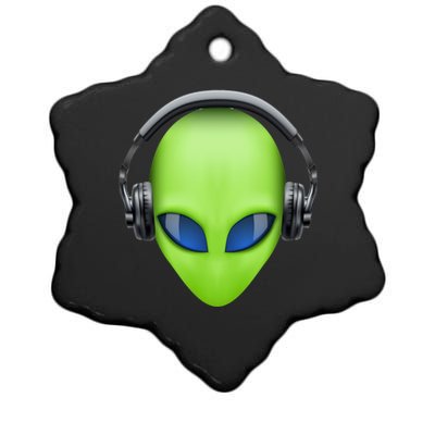 DJ Alien Headphones Ceramic Star Ornament