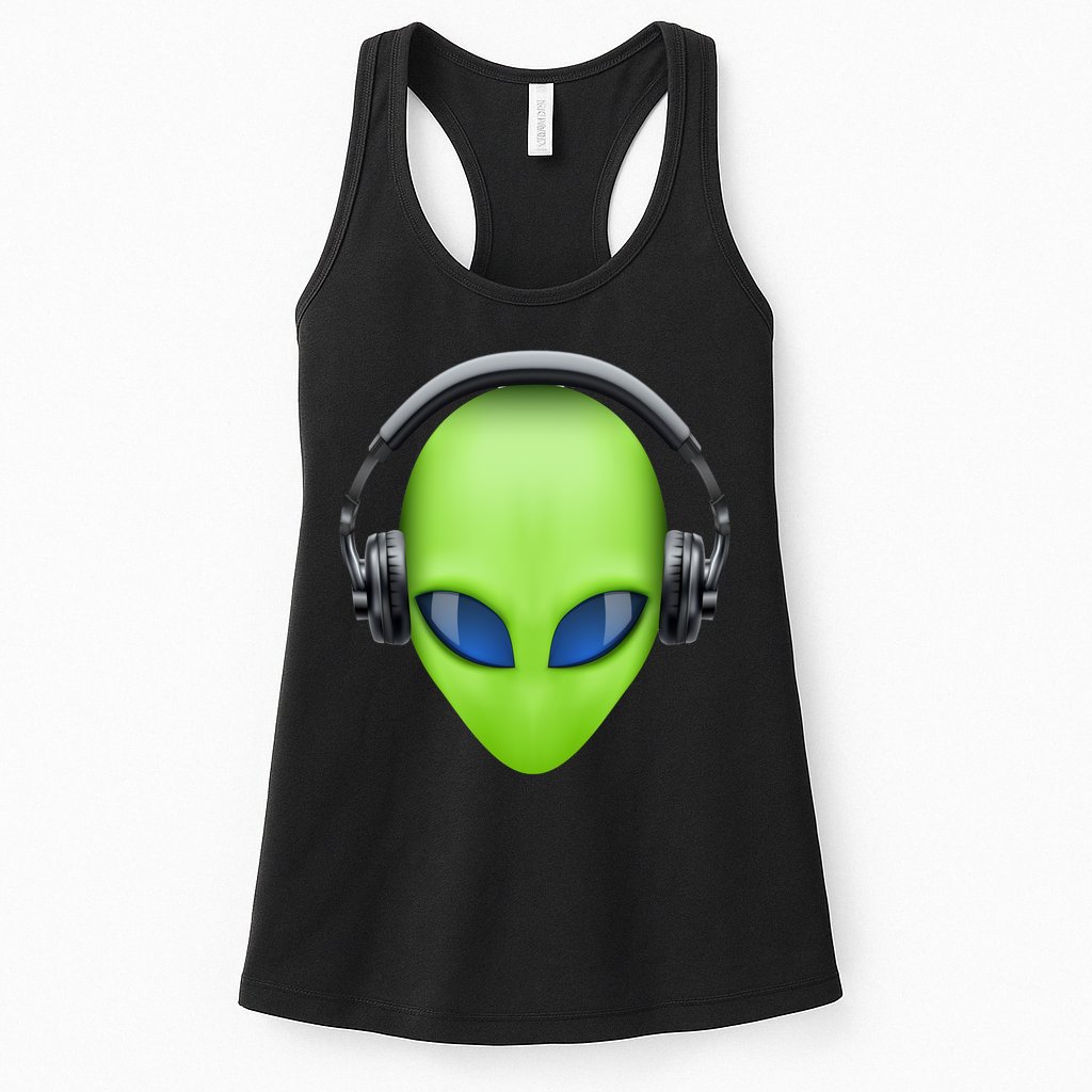 DJ Alien Headphones Womens Tank Top