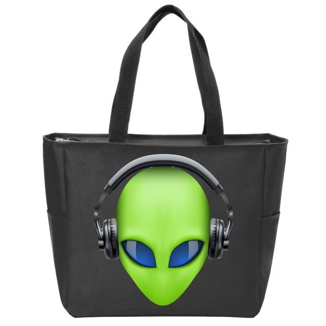 DJ Alien Headphones Zip Tote Bag