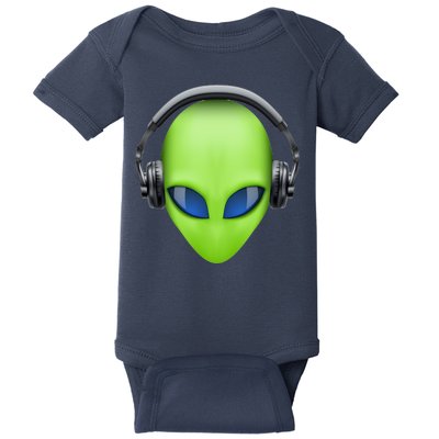 DJ Alien Headphones Baby Bodysuit