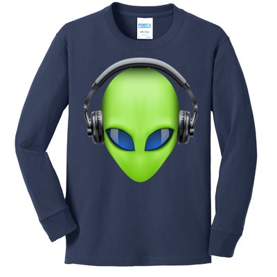 DJ Alien Headphones Kids Long Sleeve Shirt