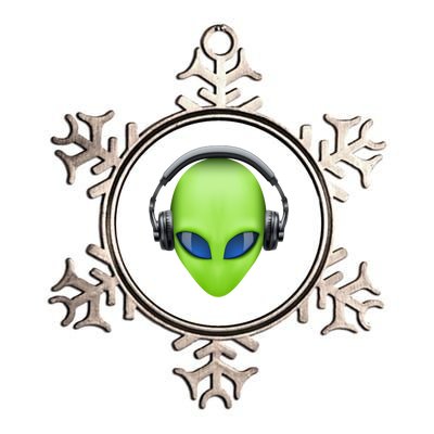 DJ Alien Headphones Metallic Star Ornament