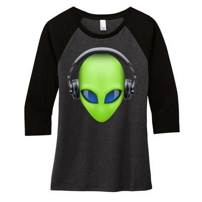 DJ Alien Headphones Women's Tri-Blend 3/4-Sleeve Raglan Shirt