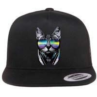 DJ Cat Flat Bill Trucker Hat