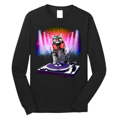 DJ Cat Turntable Mixer Long Sleeve Shirt