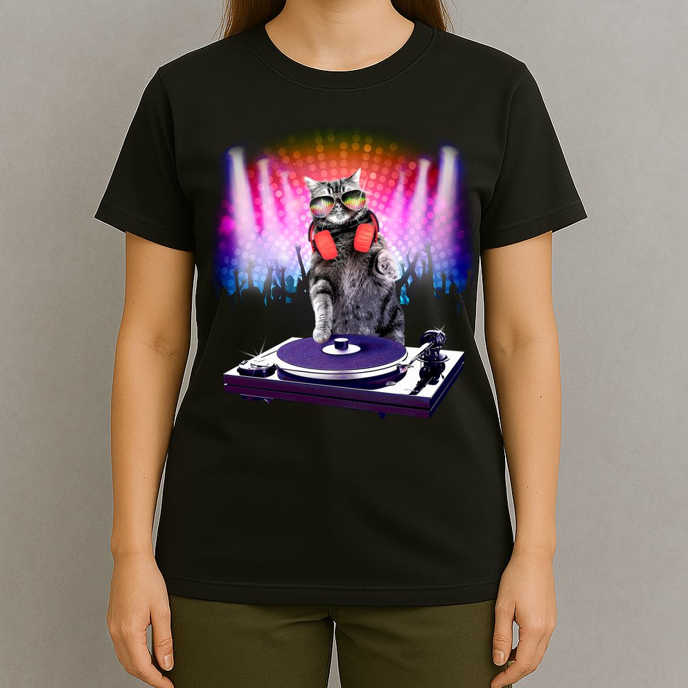 DJ Cat Turntable Mixer T-Shirt
