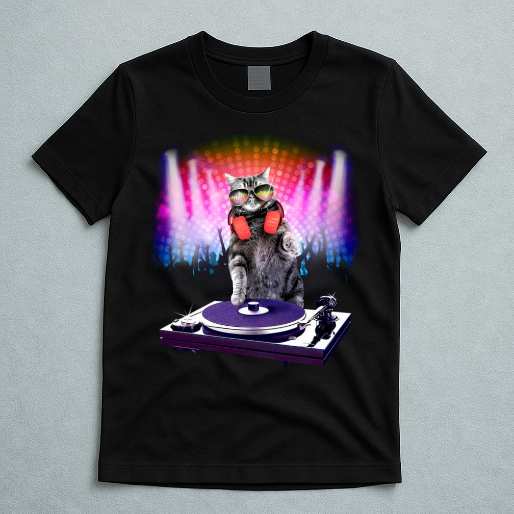 DJ Cat Turntable Mixer T-Shirt