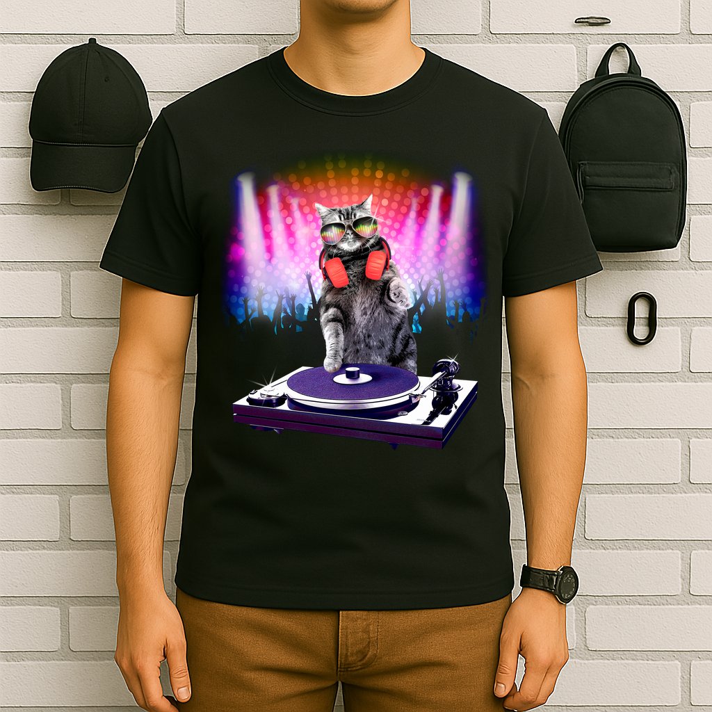 DJ Cat Turntable Mixer T-Shirt